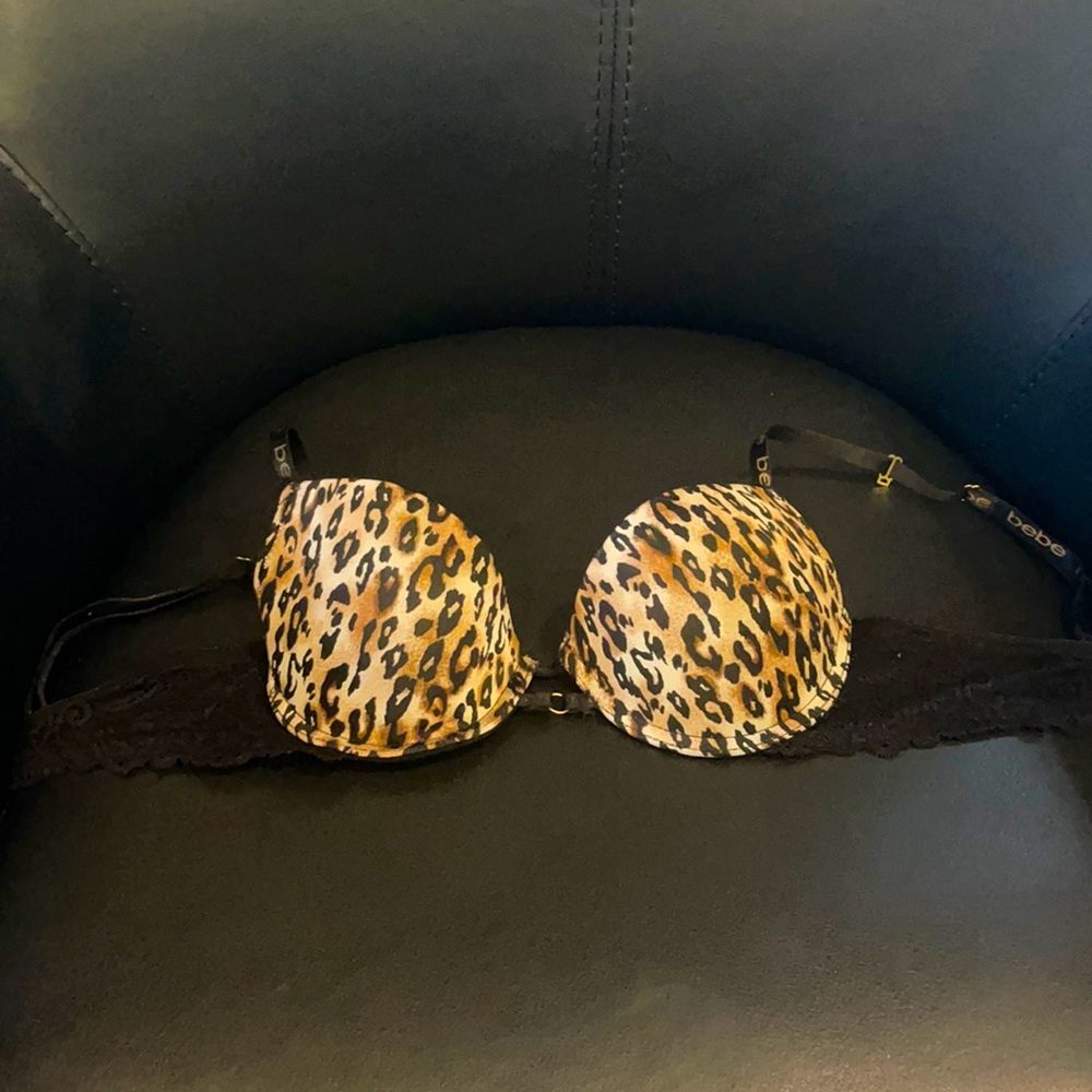 Cheetah Leopard Animal Print Push Up Lace Bebe Bra (34B)
